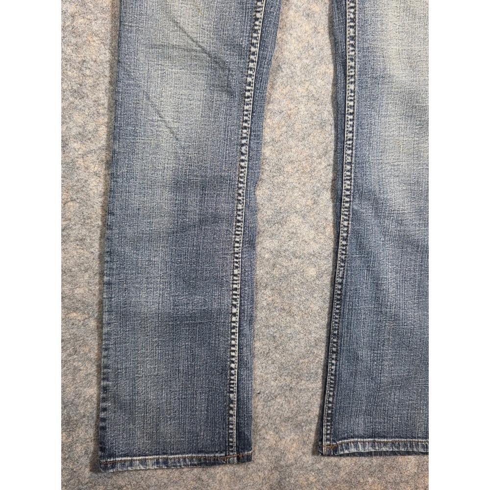Mudd Womens Low Rise Bootcut Jeans Size 5 Medium Wash Y2K Pants Embellished Gems - Picture 2 of 14
